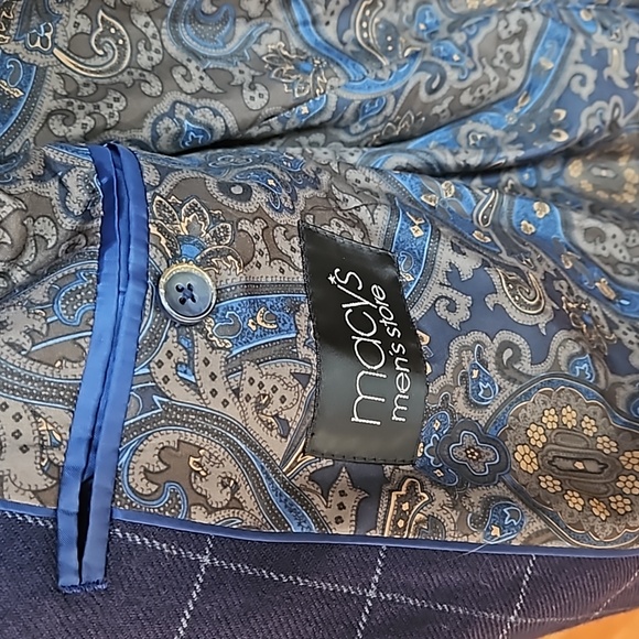 Tallia Mens Sport Coat Wool Paisley Lining GQ Style Plaid Executive Casual 40R - Picture 11 of 14